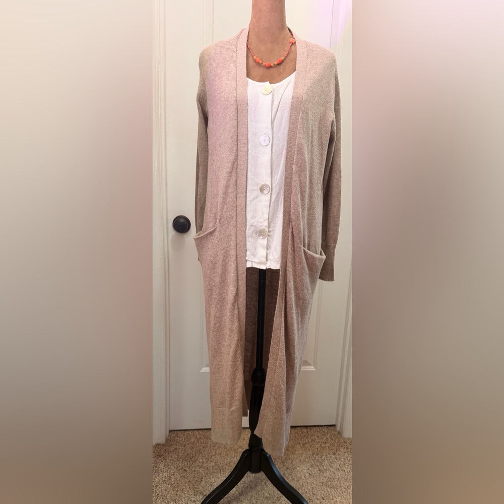 NWT Old Navy Women's Ling Open Front Duster/ Cardigan Soft Beige S petite